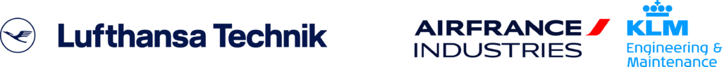 LHT-AFI-Logo-Group Group of colored logos of Lufthansa Technik together with Air France Industries and KLM Engineering and Maintenance